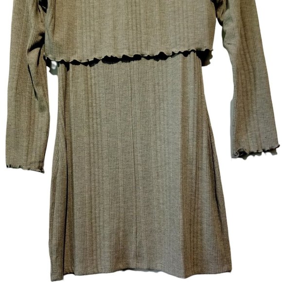 Juniors/Womens 2 pc Dress Set   Dress and Crop Jacket  Grey  XXL Ribbed Knit NWT - Picture 4 of 8